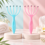 זוג מעסי קרקפת ידניים בחמישה קצוות, ורוד וכחול, באווירת ספא